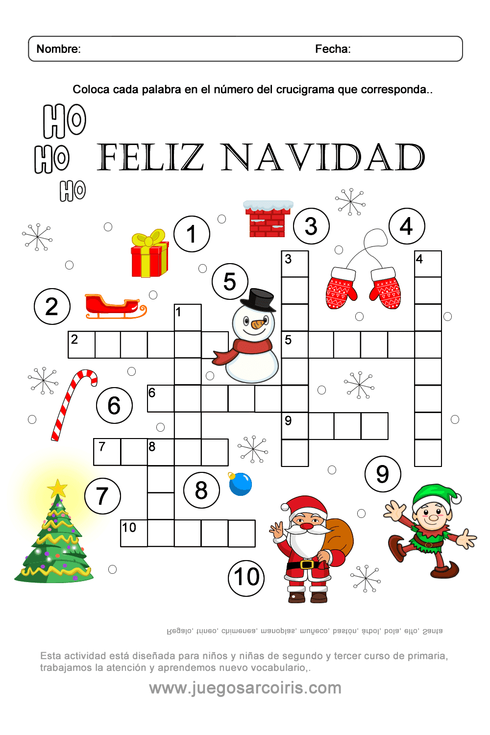 Crucigrama de Navidad