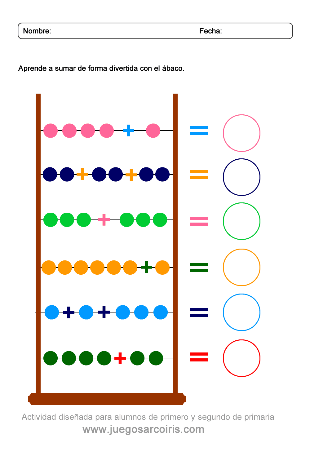 Juego de sumas y restas con Ábaco