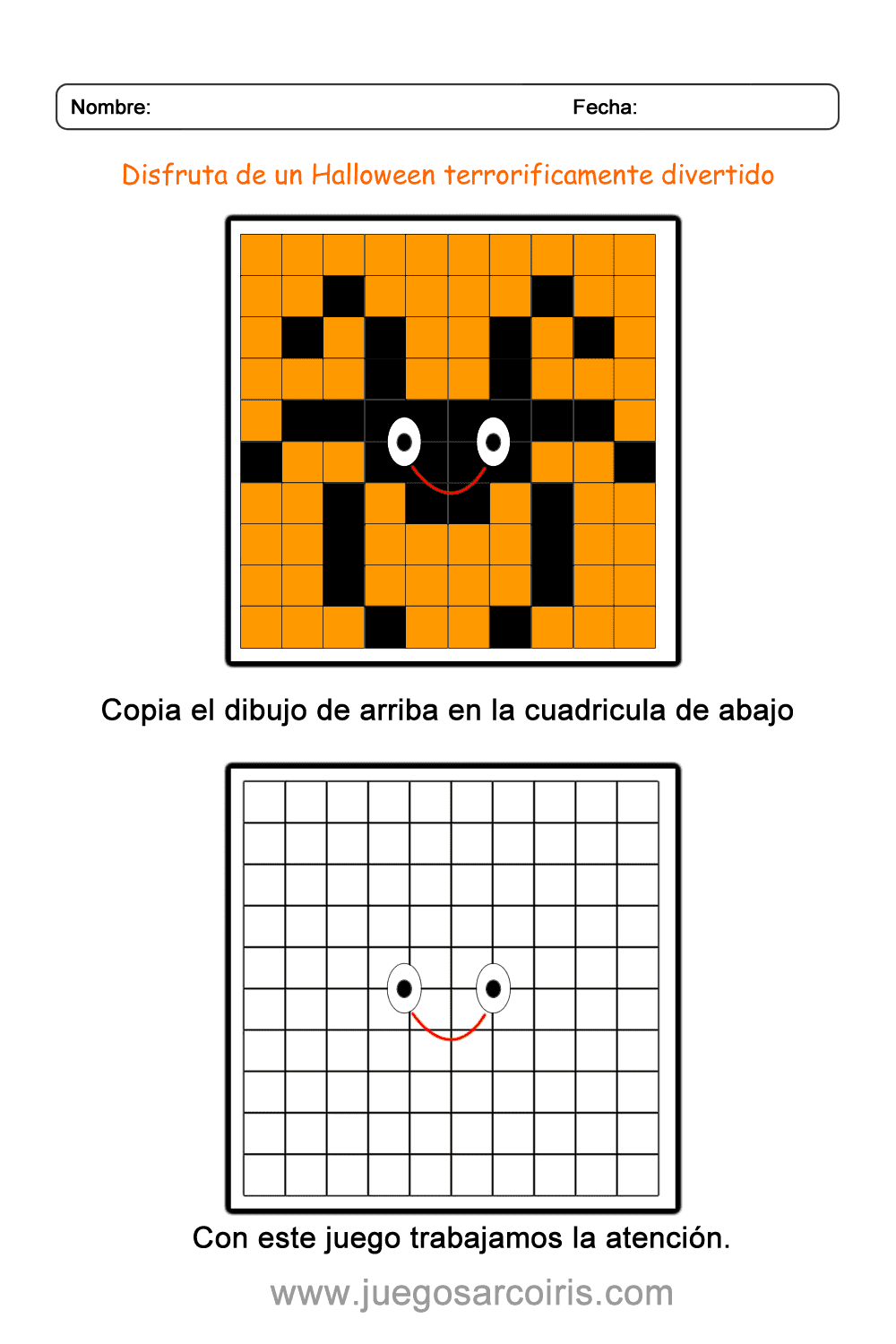 Dibujo en cuadrícula de una araña
