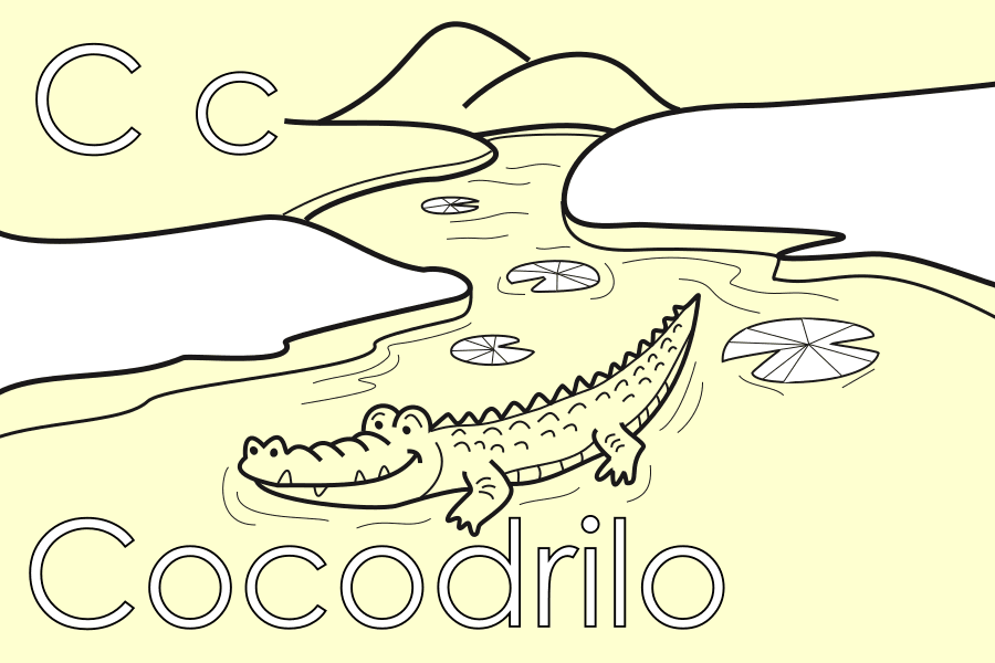 Colorea un Cocodrilo