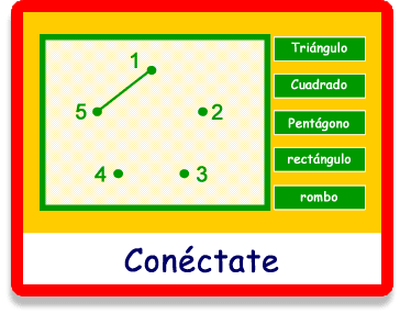 Actividad de conectar puntos para niños, con puntos numerados que forman la silueta de una figura geométrica al ser unidos.